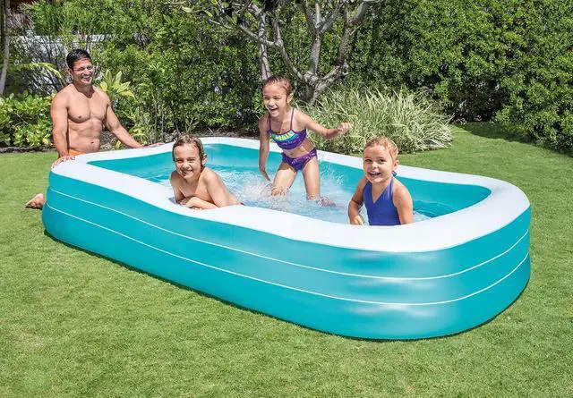 Alt view image 4 of 5 - INTEX 58484EP Swim Center Inflatable Family Pool: 277 Gallon Capacity 120" x 72" x 22" Blue