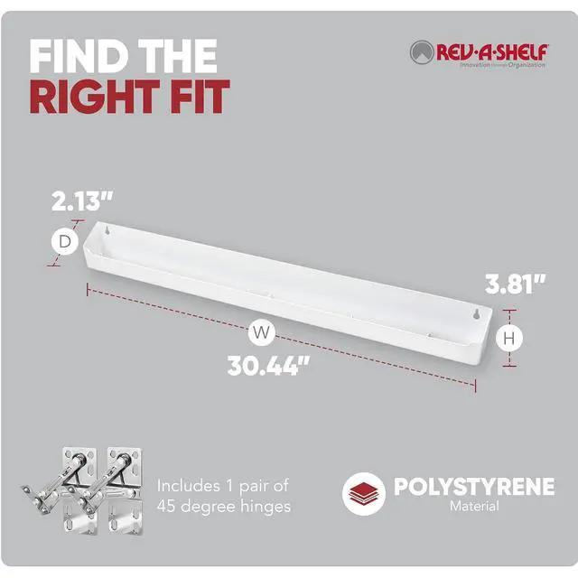 Alt view image 3 of 7 - Rev-A-Shelf 30" Plastic Tip-Out Tray Organizer for Sink Base Cabinets, Home Kitchen and Bathroom Organization, Min Opening Width of 32.75", White, LD-6591-30-11-1
