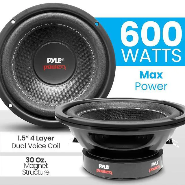 Alt view image 3 of 7 - Car Vehicle Subwoofer Audio Speaker - 6.5 Non-Pressed Paper Cone, Black Plastic Basket, Dual Voice Coil 4 Ohm Impedance, 600 Watt Power, Foam Surround for Vehicle Stereo Sound System - Pyle PLPW6D