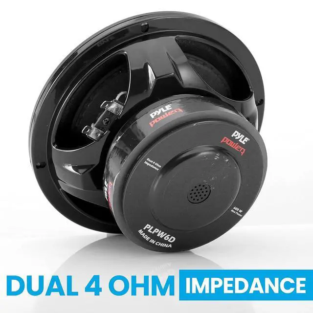 Alt view image 5 of 7 - Car Vehicle Subwoofer Audio Speaker - 6.5 Non-Pressed Paper Cone, Black Plastic Basket, Dual Voice Coil 4 Ohm Impedance, 600 Watt Power, Foam Surround for Vehicle Stereo Sound System - Pyle PLPW6D