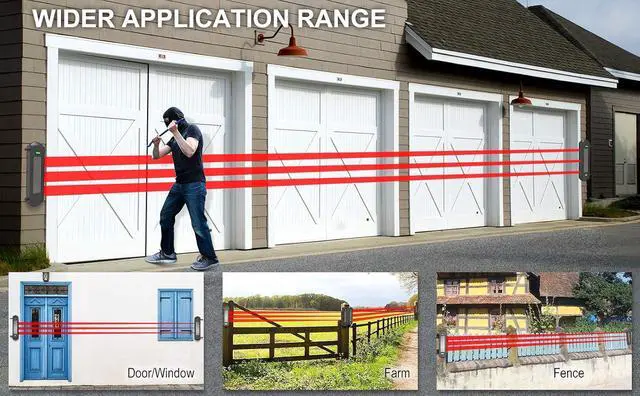 Alt view image 4 of 6 - Solar Wireless Driveway Alarm System-4 Channels & 4 Relay Outputs | 1/2 Mile Long Transmission Range-300 Feet Wide Sensor Range-Outdoor Weatherproof Security Perimeter Alert System KIT
