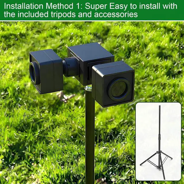Alt view image 4 of 6 - Portable Outdoor Perimeter Alarm System- 2 Receivers+4 Sensors | 1/4 Mile Waterproof Wireless Motion Sensor&Detector- Personal Security for RV Alert