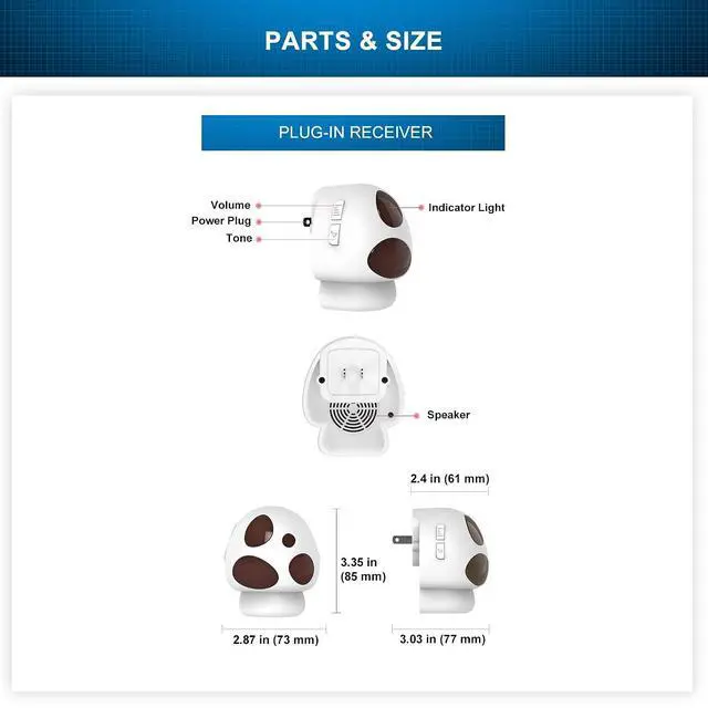 Alt view image 6 of 7 - Extra Wireless Receiver for Alarms- Up to 4 Channels and 35 Optional Melodies- 5 Adjustable Volume Levels Includes Mute Mode