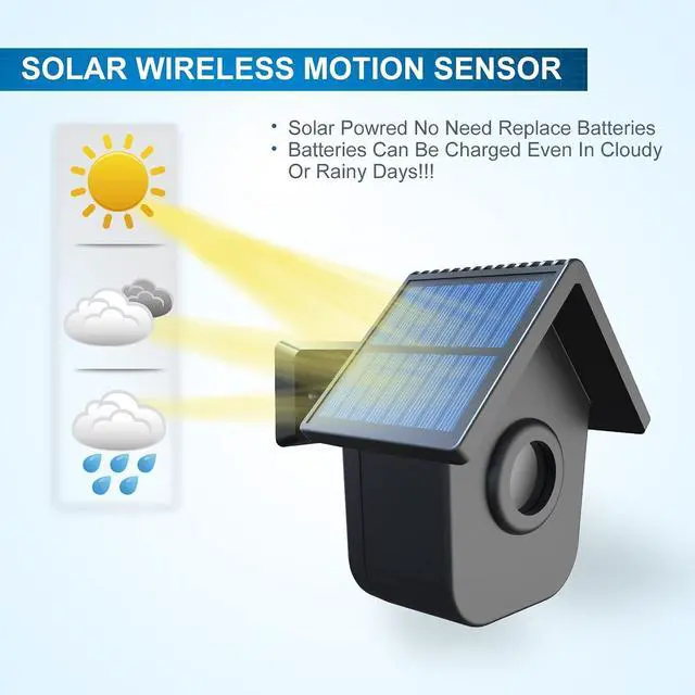 Alt view image 5 of 7 - Driveway Alarm- 1/2 Mile Long Range Outdoor Weatherproof Solar Wireless Motion Sensor&Detector-Portable Receiver Has Long Last Backup Battery- DIY Security Alert System for Home&Property
