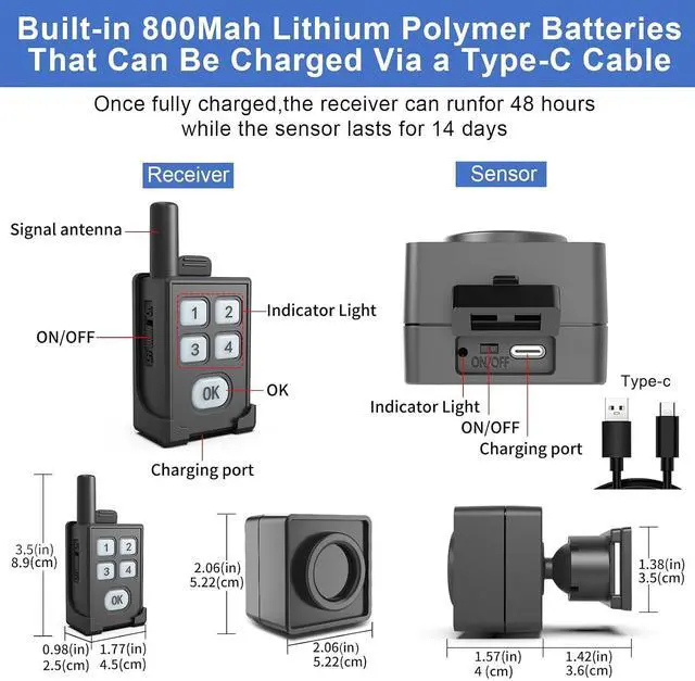 Alt view image 6 of 6 - Perimeter Trip Alarm-Portable Camping Motion Sensor-1 Receiver+4 Sensors | Outdoor Wireless Motion Sensor&Detector-Personal Security for Wildlife&Stranger Alert(Camping,Hiking,Hunting,Fishing)