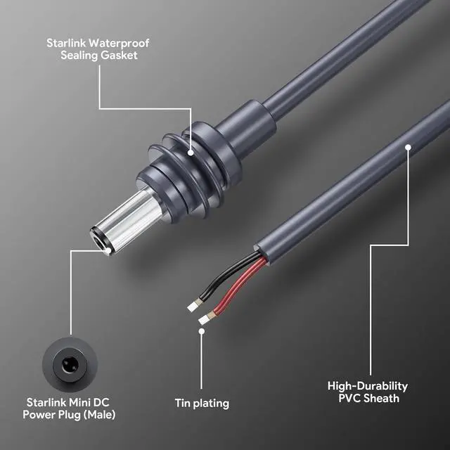 Alt view image 5 of 7 - ® 144W Starlink Mini 12V Adapter, 12V to 48V DC Step Up Converter | Includes 6.6FT DC Cord & 12V-48V Power Supply Adapter for Starlink Mini/Mixi X Satellite Internet in RVs, Trucks & Boats