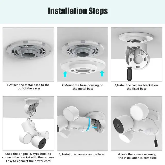 Alt view image 4 of 7 - ® Eave Mount for Google Nest Cam with Floodlight - Outdoor Camera | Stability ABS Flood light Camera Outdoor Mounting Adapter, Premium Ceiling Placement Solution for Google Nest Security Cam