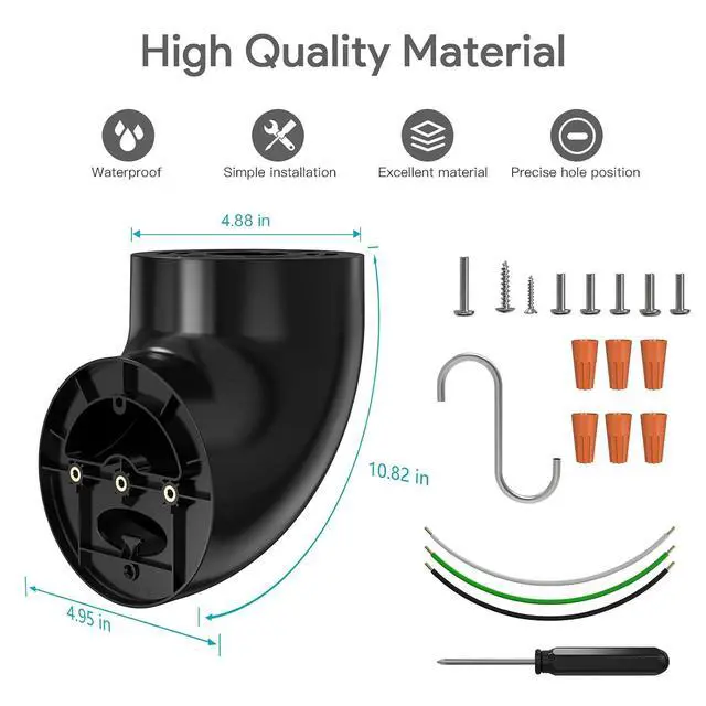 Alt view image 3 of 7 - ® Eave Mount for Ring, Blink, Wyze & Roku Floodlight Cameras, Black | Fits Ring Floodlight Cam Wired Pro/Plus/2nd Gen, Blink Wired, Wyze V2/Pro and Roku Floodlight Cam; 90° Soffit Adapter Bracket