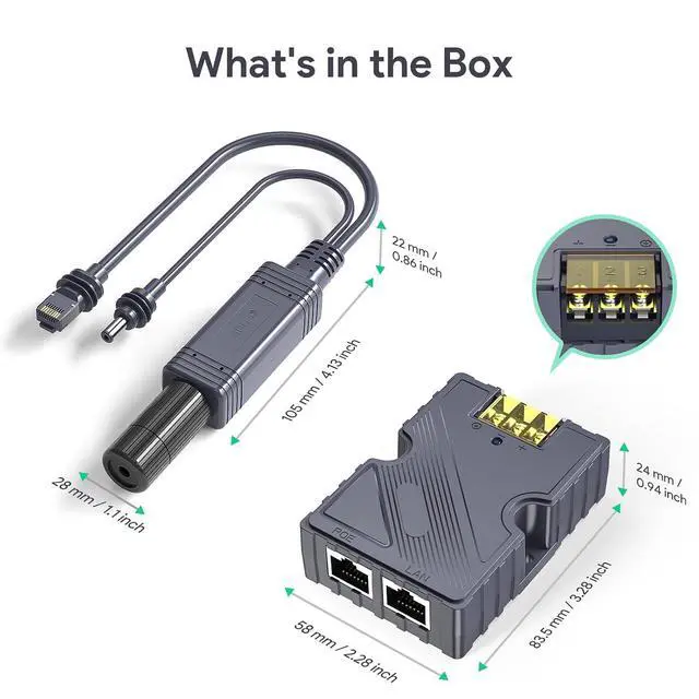 Alt view image 6 of 7 - ® 150W Starlink Mini PoE Splitter Adapter Set for Starlink Mini | 100W Splitter DC 48V/3A Input, Gigabit Passive Surge & ESD Protection for High-speed Starlink Mini Internet Satellite kits