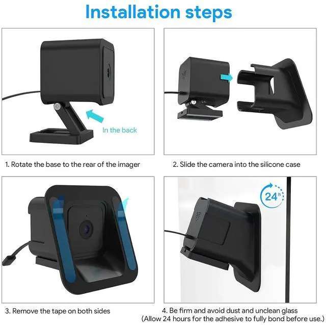 Alt view image 3 of 7 - ® Wyze Window Mount for Wyze Cam V4/V3/V3 Pro, Self-Adhesive, Black | 20 Degree Tilt Wyze V4 Window Mount for Indoor/Outdoor Monitoring; Reflection-free, Damage-free, No-Drill Adhesive Install
