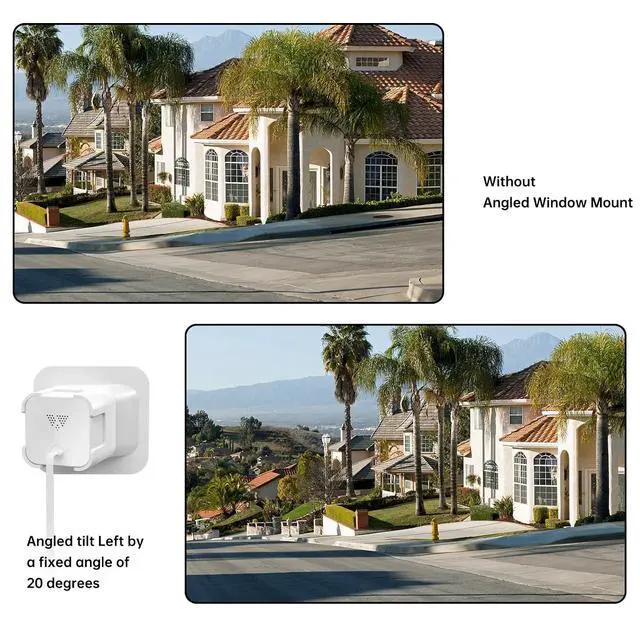 Alt view image 4 of 7 - ® Wyze Window Mount for Wyze Cam V4/V3/V3 Pro, Self-Adhesive, White | 20 Degree Tilt Wyze V4 Window Mount for Indoor/Outdoor Monitoring; Reflection-free, Damage-free, No-Drill Adhesive Install