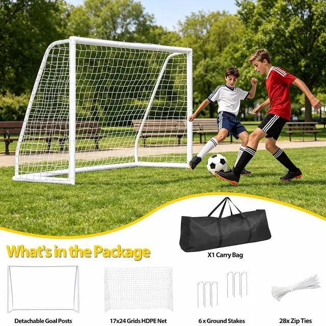 Alt view image 5 of 7 - Portable Soccer Goal Football Net with Steel Frame for Adults & Kids Backyard Shooting Practice, Outdoor Training Goals, Easy Setup Tournament Equipment