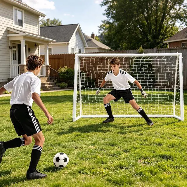 Alt view image 7 of 7 - Portable Soccer Goal Football Net with Steel Frame for Adults & Kids Backyard Shooting Practice, Outdoor Training Goals, Easy Setup Tournament Equipment