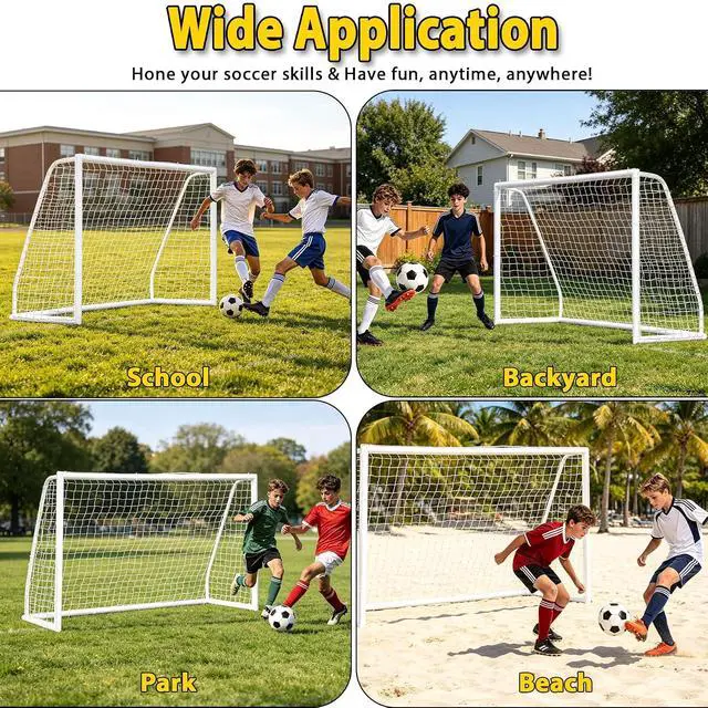 Alt view image 6 of 7 - Portable Soccer Goal Football Net with Steel Frame for Adults & Kids Backyard Shooting Practice, Outdoor Training Goals, Easy Setup Tournament Equipment