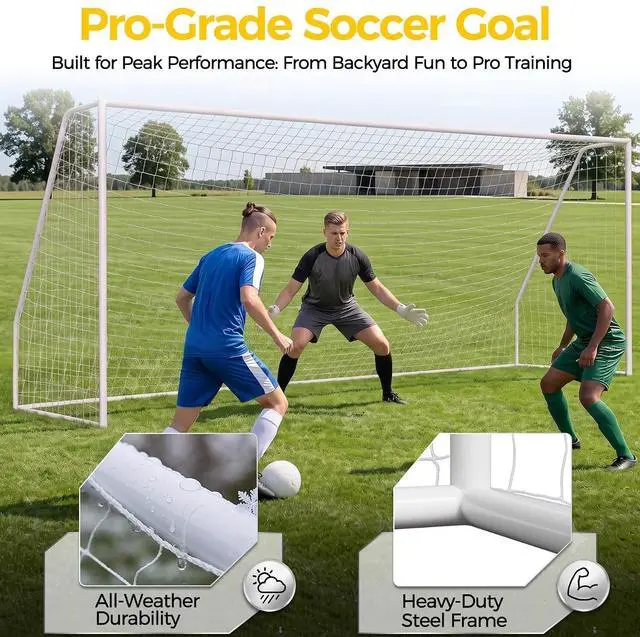 Alt view image 2 of 7 - Portable Soccer Goal Football Net with Steel Frame for Adults & Kids Backyard Shooting Practice, Outdoor Training Goals, Easy Setup Tournament Equipment