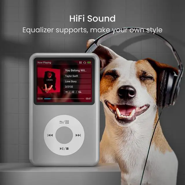 Alt view image 5 of 7 - 64Gb Mp3 Player with Bluetooth Y1 Portable Music Digital Players Supports Playlist Audiobook Video Nice Gadget for Kids Silver