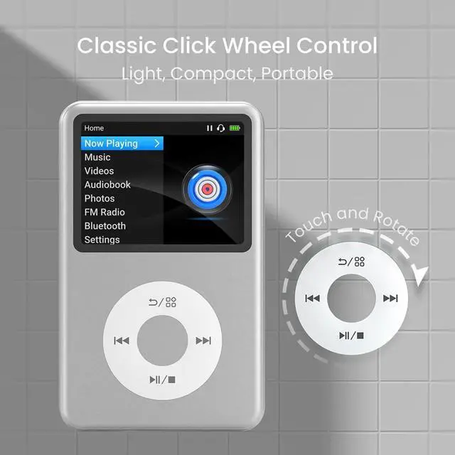Alt view image 6 of 7 - 64Gb Mp3 Player with Bluetooth Y1 Portable Music Digital Players Supports Playlist Audiobook Video Nice Gadget for Kids Silver