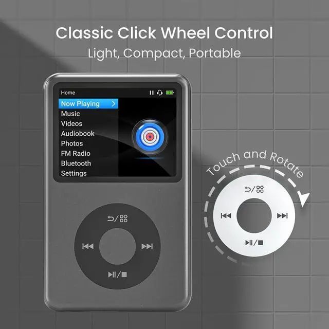 Alt view image 6 of 7 - 1TB Mp3 Player with Bluetooth Y1 Portable Music Digital Players Supports Playlist Audiobook Video Nice Gadget for Kids Black