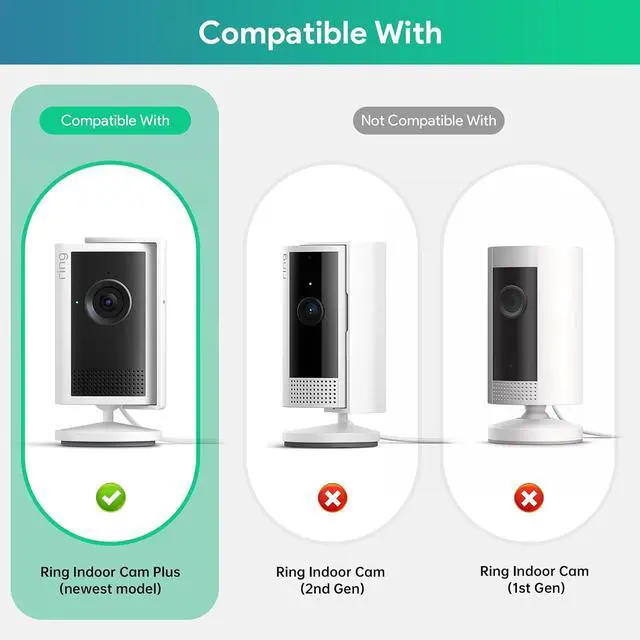 Alt view image 3 of 7 - ® Window Mount for Ring Indoor Cam Plus (New-est Model) Bracket | 20° Tilt Adjustable Silicone Mount with Strong Heat-resistant Adhesive, Easy Installation, No Glare Glass Camera Holder