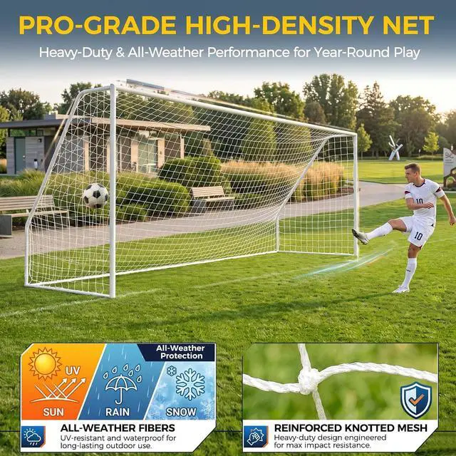 Alt view image 5 of 7 - Portable Soccer Goal Football Net with Steel Frame for Adults & Kids Backyard Shooting Practice, Outdoor Training Goals, Easy Setup Tournament Equipment