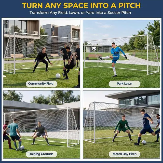 Alt view image 6 of 7 - Portable Soccer Goal Football Net with Steel Frame for Adults & Kids Backyard Shooting Practice, Outdoor Training Goals, Easy Setup Tournament Equipment