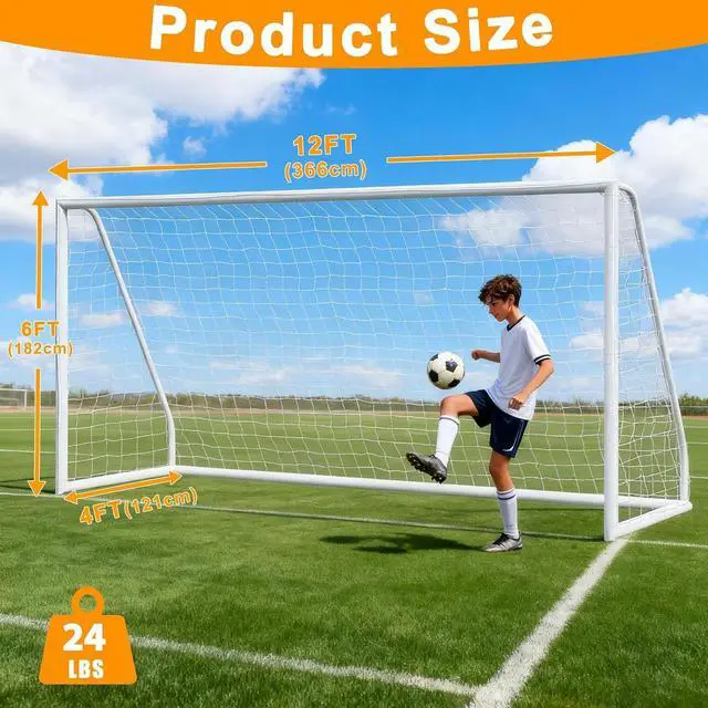 Alt view image 2 of 7 - Portable Soccer Goal Football Net with Steel Frame for Adults & Kids Backyard Shooting Practice, Outdoor Training Goals, Easy Setup Tournament Equipment