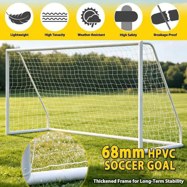 Alt view image 4 of 7 - Portable Soccer Goal Football Net with Steel Frame for Adults & Kids Backyard Shooting Practice, Outdoor Training Goals, Easy Setup Tournament Equipment