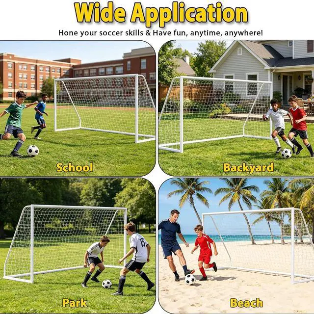 Alt view image 5 of 7 - Portable Soccer Goal Football Net with Steel Frame for Adults & Kids Backyard Shooting Practice, Outdoor Training Goals, Easy Setup Tournament Equipment