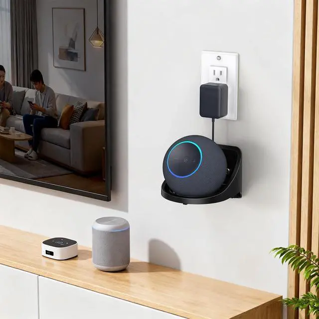 Alt view image 7 of 7 - Wall Mount for Dot Max, Built-in Cable Management, Space-Saving Design, Easy Setup, ABS Dot Max Stand Holder for Dot (6th Gen, 2025 Release) Wood, Drywall, and Concrete Walls, Graphite