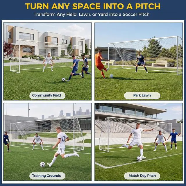 Alt view image 6 of 7 - Portable Soccer Goal Football Net with Steel Frame for Adults & Kids Backyard Shooting Practice, Outdoor Training Goals, Easy Setup Tournament Equipment