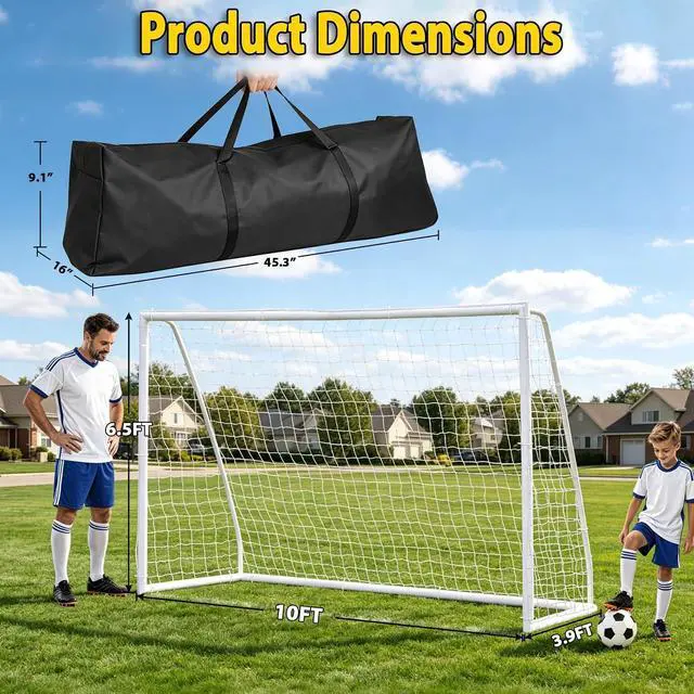 Alt view image 2 of 7 - Portable Soccer Goal Football Net with Steel Frame for Adults & Kids Backyard Shooting Practice, Outdoor Training Goals, Easy Setup Tournament Equipment