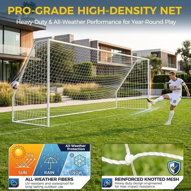 Alt view image 5 of 7 - Portable Soccer Goal Football Net with Steel Frame for Adults & Kids Backyard Shooting Practice, Outdoor Training Goals, Easy Setup Tournament Equipment