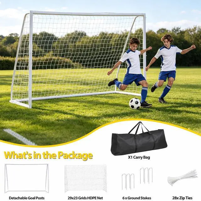 Alt view image 5 of 7 - Portable Soccer Goal Football Net with Steel Frame for Adults & Kids Backyard Shooting Practice, Outdoor Training Goals, Easy Setup Tournament Equipment