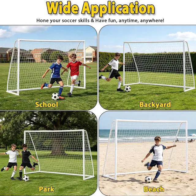 Alt view image 6 of 7 - Portable Soccer Goal Football Net with Steel Frame for Adults & Kids Backyard Shooting Practice, Outdoor Training Goals, Easy Setup Tournament Equipment