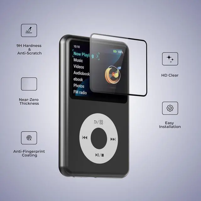 Alt view image 2 of 7 - Y1 Mp3 Screen Protector, Scratch-resistant Screen Protector, Premium Texture, Durable, Good Moisture Permeability, Prevents Scratches from Keys and Hard Objects