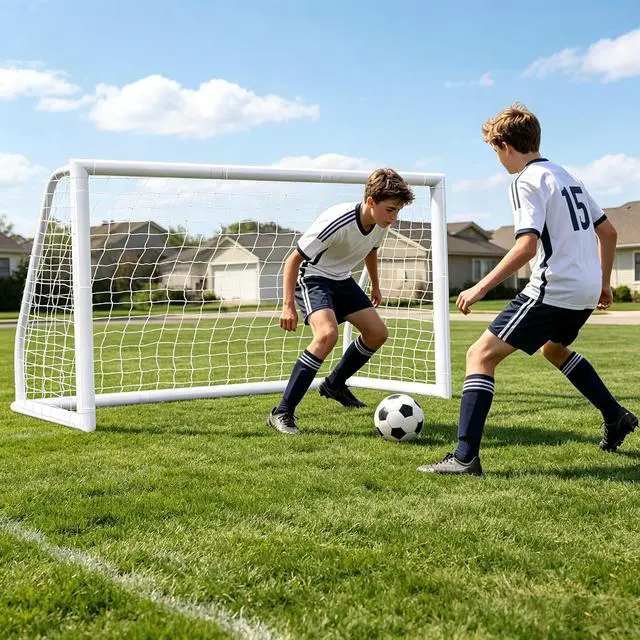 Main image of Portable Soccer Goal Football Net with Steel Frame for Adults & Kids Backyard Shooting Practice, Outdoor Training Goals, Easy Setup Tournament Equipment