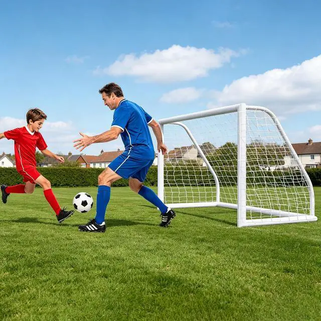 Alt view image 3 of 7 - Portable Soccer Goal Football Net with Steel Frame for Adults & Kids Backyard Shooting Practice, Outdoor Training Goals, Easy Setup Tournament Equipment