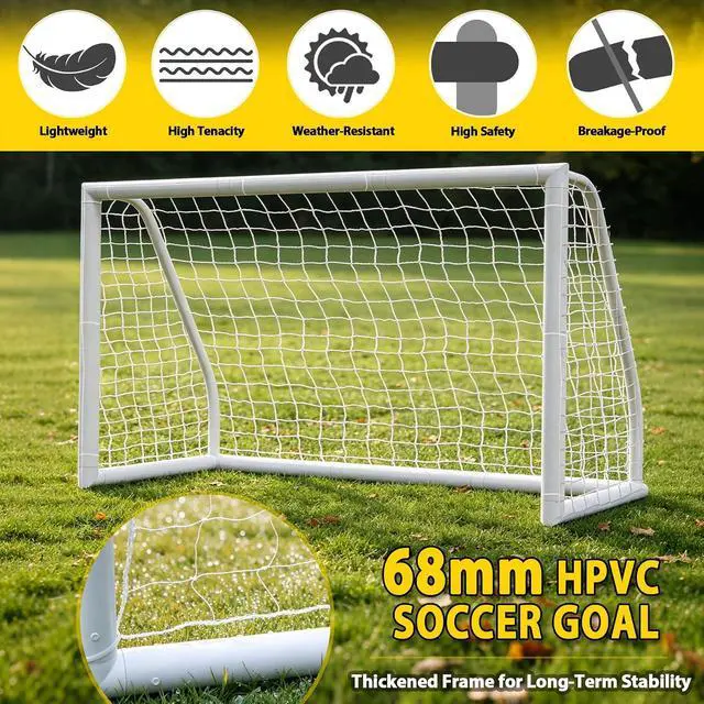 Alt view image 6 of 7 - Portable Soccer Goal Football Net with Steel Frame for Adults & Kids Backyard Shooting Practice, Outdoor Training Goals, Easy Setup Tournament Equipment