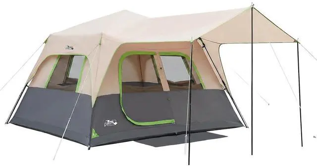 Main image of 8 Person Instant Tents for Camping with Porch Easy Setup 60s | Large Windproof Camping Tent with Rainfly & 5 Mesh Windows, Portable Family Cabin Tent with Carry Bag for Camping & Hiking