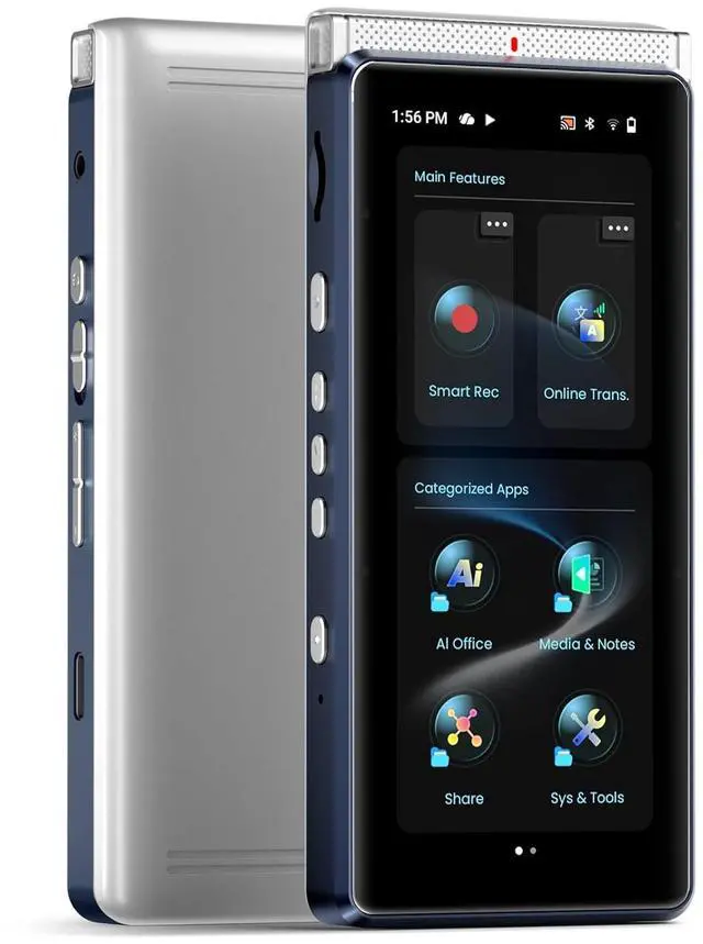 Main image of PR1 AI Voice Recorder, Transcription & Translation with AI, 3.99 inch 64GB Smart Summarize, Offline AI Processing Note Taker for Meeting & Lectures, Translation for Business Travel, Silver