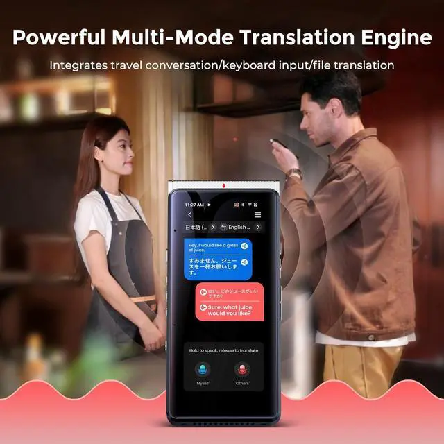 Alt view image 4 of 7 - PR1 AI Voice Recorder, Transcription & Translation with AI, 3.99 inch 64GB Smart Summarize, Offline AI Processing Note Taker for Meeting & Lectures, Translation for Business Travel, Silver