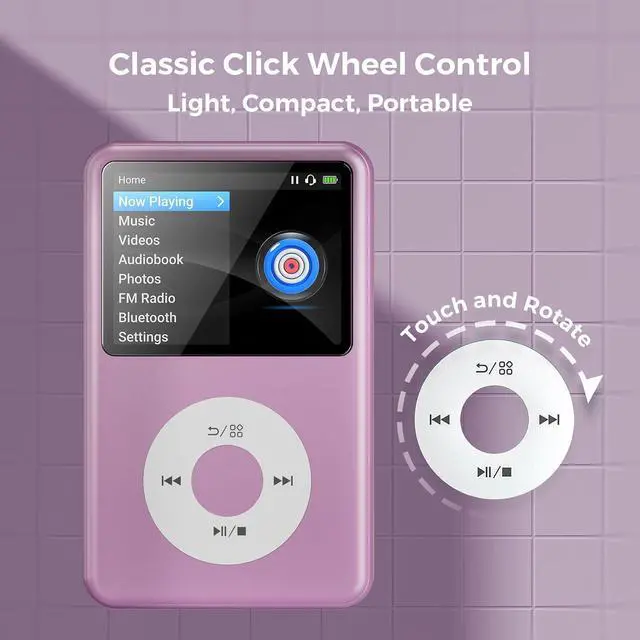 Alt view image 7 of 7 - MP3 Player with Bluetooth Y1 64GB Video EBOOK Purple