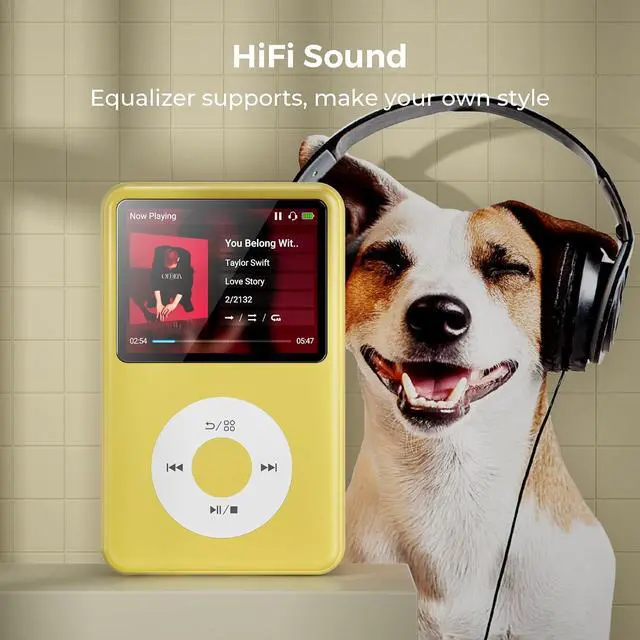 Alt view image 5 of 7 - Mp3 Player with Bluetooth Y1 Portable Music Digital Players Supports Playlist Audiobook Video Nice Gadget for Kids Lemon