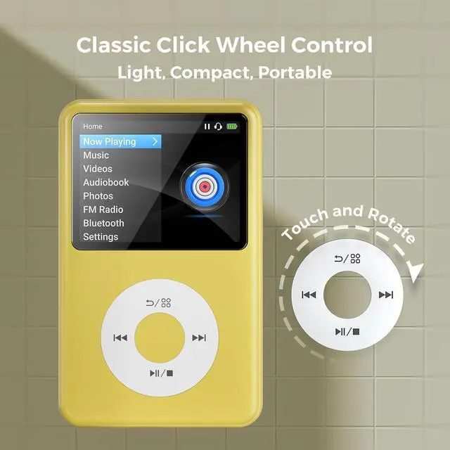 Alt view image 7 of 7 - Mp3 Player with Bluetooth Y1 Portable Music Digital Players Supports Playlist Audiobook Video Nice Gadget for Kids Lemon