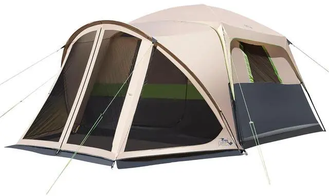 Main image of 6/8/10 Person Tents for Camping Cabin Tent with Screen Porch | Weatherproof Family Tent with Rainfly & 5 Mesh Windows, Windproof Car Camping Tent with Carry Bag for Outdoor Camping Hiking