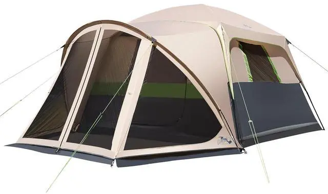 Main image of 6/8/10 Person Tents for Camping Cabin Tent with Screen Porch | Weatherproof Family Tent with Rainfly & 5 Mesh Windows, Windproof Car Camping Tent with Carry Bag for Outdoor Camping Hiking