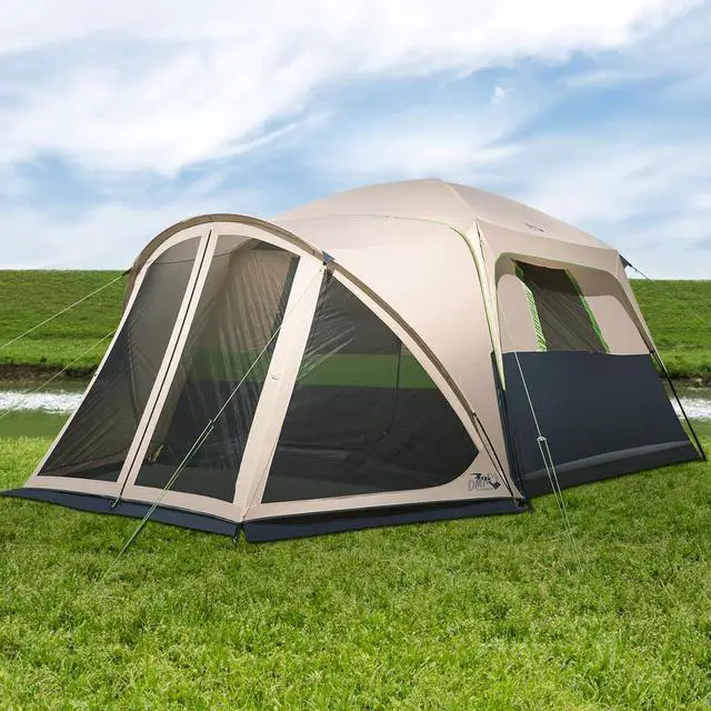 Alt view image 7 of 7 - 6/8/10 Person Tents for Camping Cabin Tent with Screen Porch | Weatherproof Family Tent with Rainfly & 5 Mesh Windows, Windproof Car Camping Tent with Carry Bag for Outdoor Camping Hiking