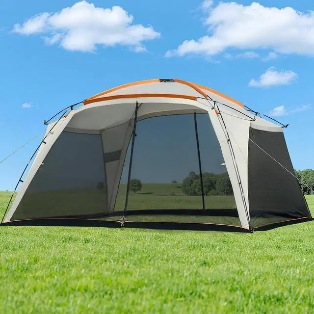 Main image of Screen House Tent 12x12 FT with Mesh Walls & 2 Zipper Doors | Portable Sunshade Screen Room Canopy Shelter with Carry Bay, Outdoor Gazebo for 10 People Backyard Picnic Camping Patio Beach