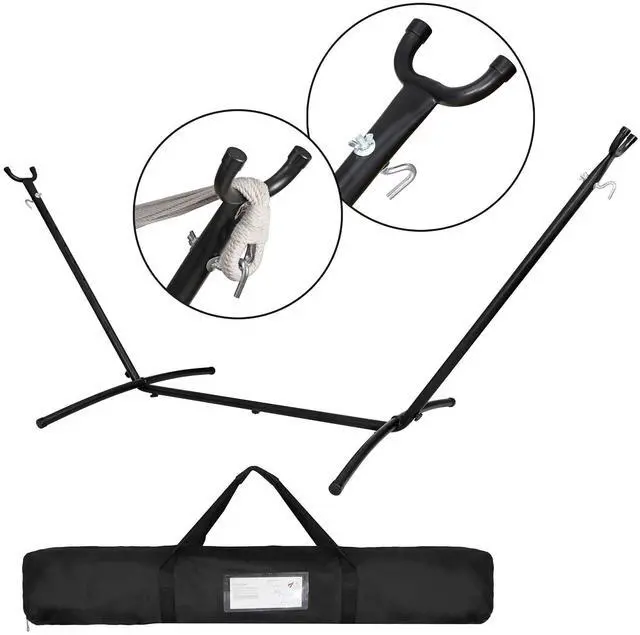 Alt view image 3 of 7 - Adjustable Hammock Stand 9FT Easy Assembly, Heavy Duty Steel Anti-Slip Feet | Adjustable Design