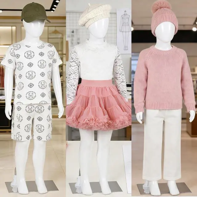 Alt view image 2 of 7 - Kid Mannequin Full Body 44 Inches Child Mannequin, Realistic Adjustable Children Dress Form Detachable Manikin Body Display with Metal Base